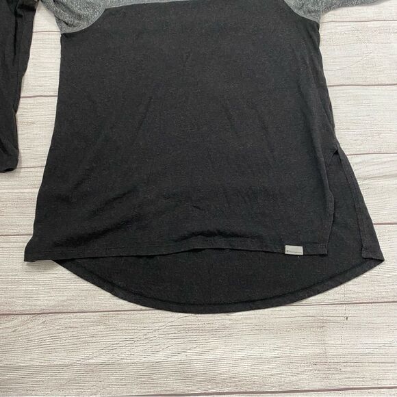 Champion color block Longsleeve Crewneck top w/one side slit black/grey sz Small - Picture 7 of 10